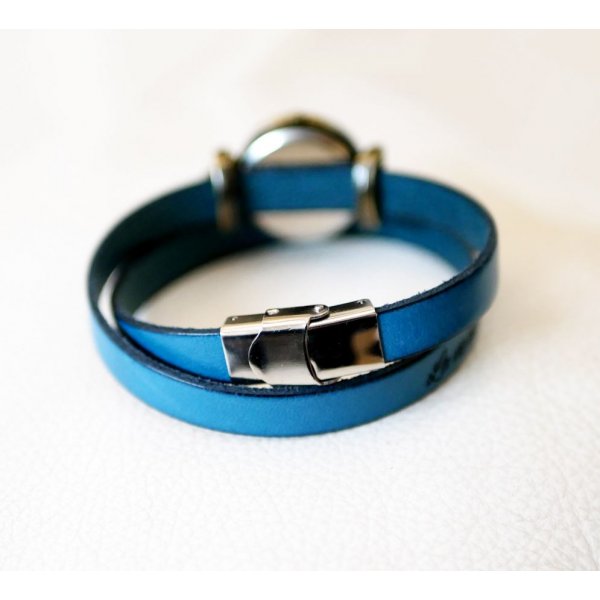 Montre style Steampunk bracelet à personnaliser en cuir 2 ou 3 tours 