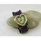 Montre coeur bracelet cuir violet