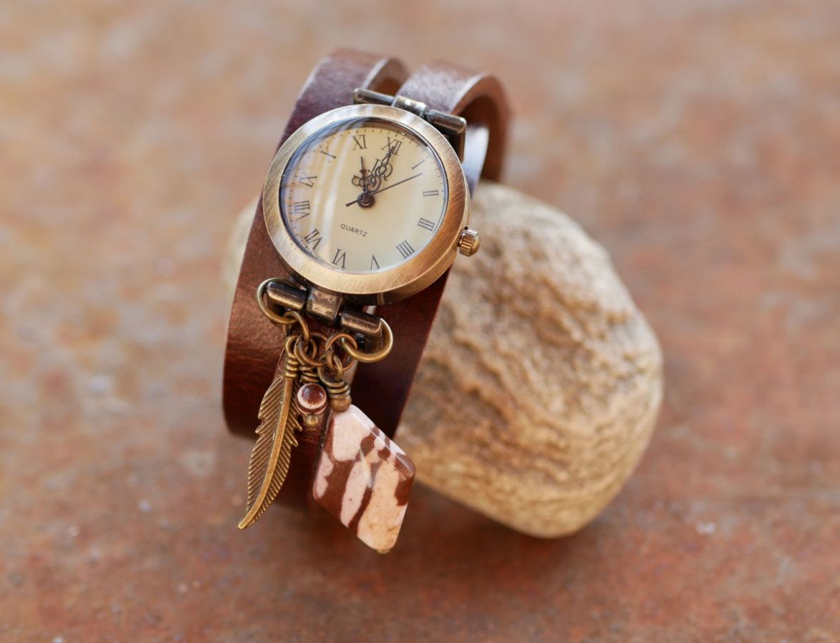 Montre femme bracelet cuir Cappucino