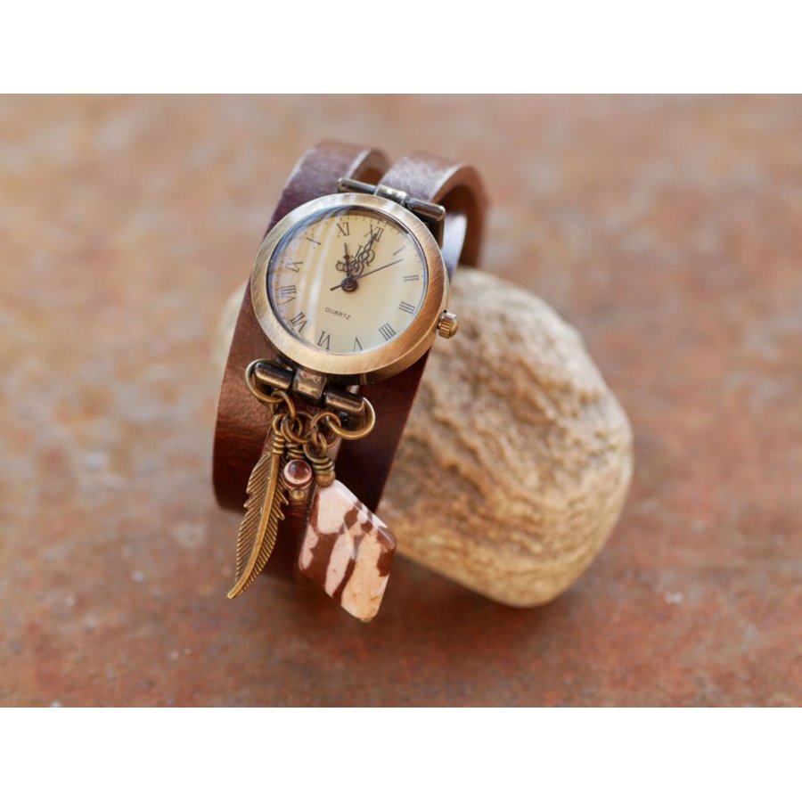 Montre femme bracelet cuir Cappucino