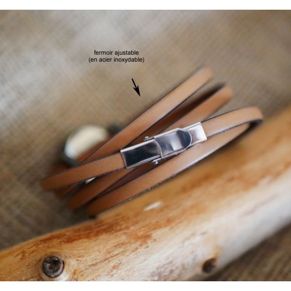 Montre femme ou fille au bracelet multi tours en cuir au choix