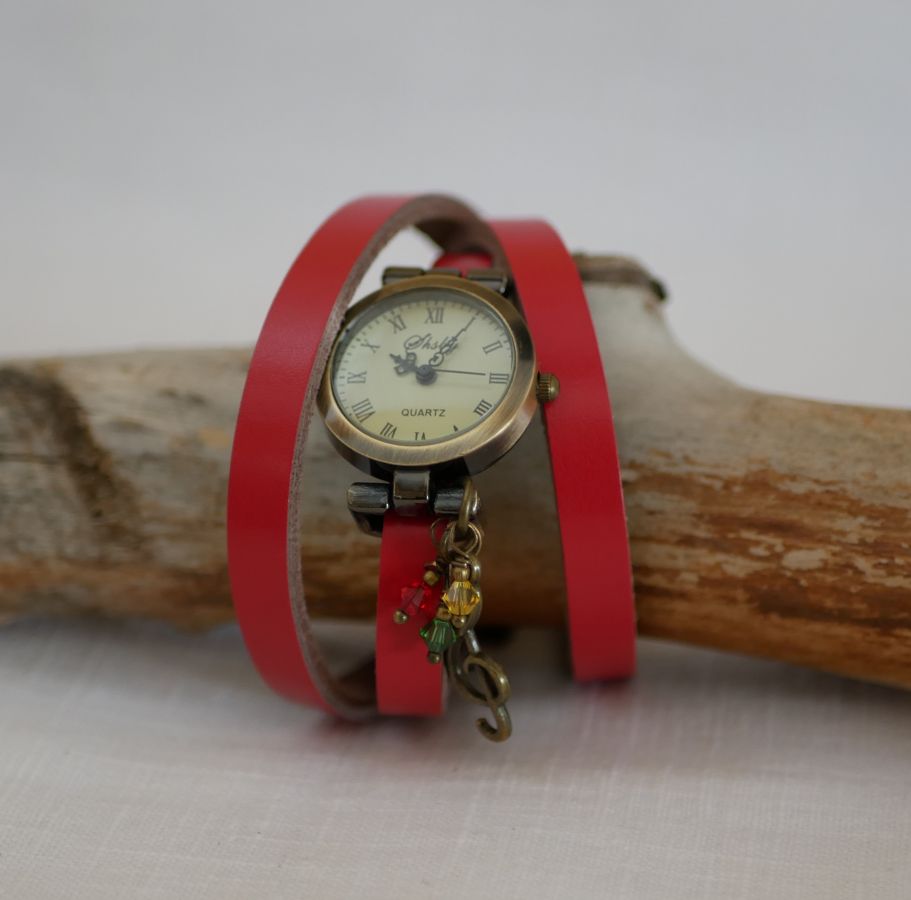 Montre triple cuir musique Rasta Reggae