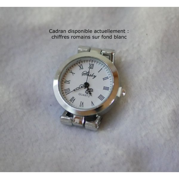 Montre à personnaliser au bracelet cuir 3 tours cuir cadran argenté avec pendentif 