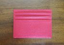 Porte-cartes en cuir fuchsia