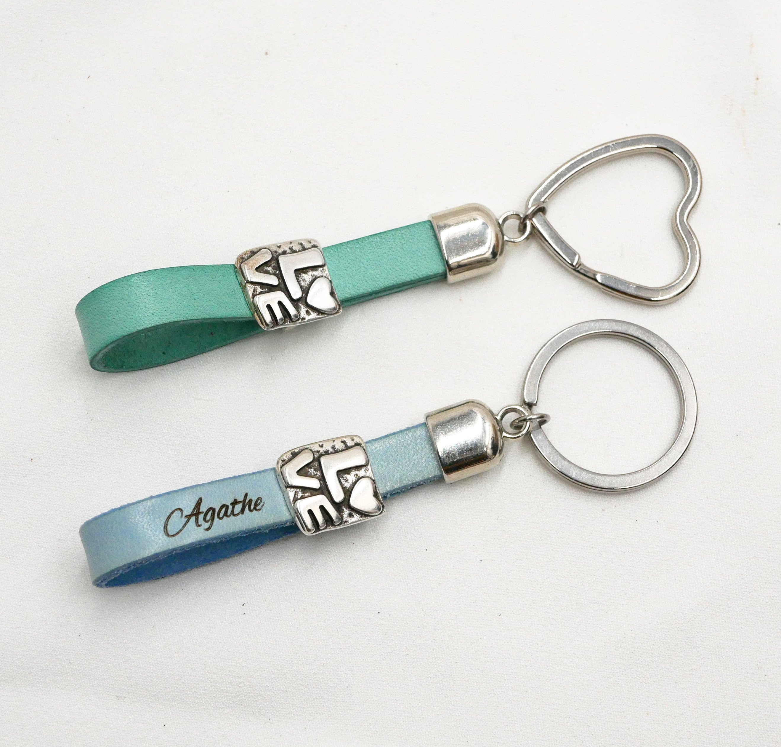 Porte-clés Love en cuir personnalisable par gravure Saint Valentin