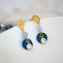 Boucles d'oreilles collection "Les nacrées" Bleu