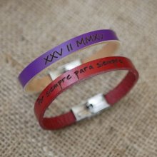 Bracelet femme en cuir recyclé avec fermoir ajustable