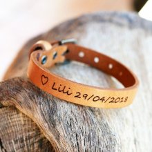 Bracelet Homme en cuir Naturel gravé à personnaliser 