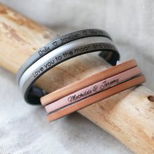Bracelet manchette trio de cuir à personnaliser 