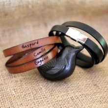 Bracelet cuir triple tours homme ou femme à personnaliser fermoir ajustable