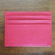 Porte-cartes en cuir fuchsia