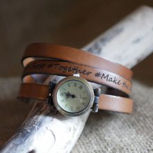 Montre double online bracelet cuir